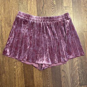 F21 Velvet Curtain Shorts
